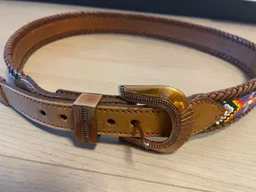 LLBean 빈티지 웨스턴 스타일 비즈 웨빙 벨트