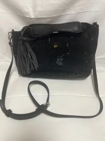 새상품급 LA BAGAGERIE 비즈 장식 블랙 파티 백