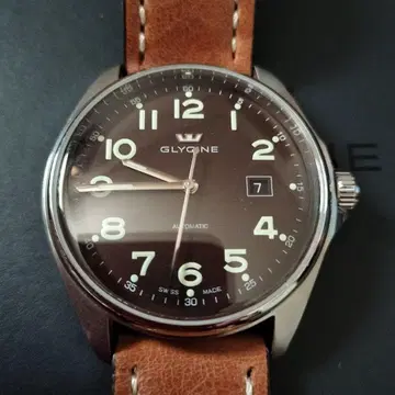 GLYCINE 자동 와인딩 시계 브라운 가죽 새상품급