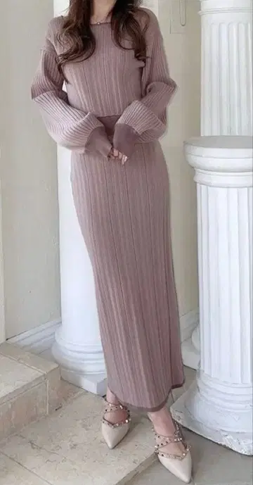 리젝시 도킹 타이트 니트 원피스