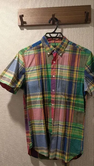 BEAMS+ 반팔 셔츠 S 멀티 컬러 체크