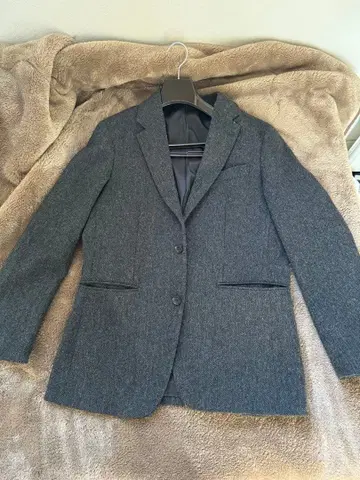 그레이 울 혼방 비즈니스 자켓