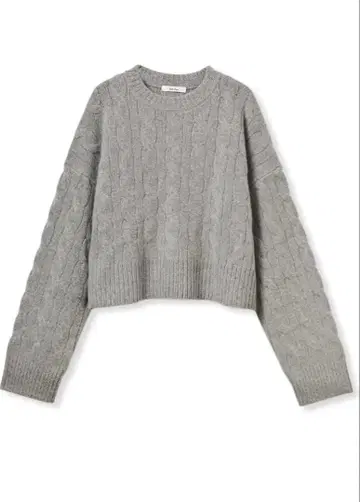 택 포함 새상품 울 혼방 짧은 기장 케이블 니트 풀오버