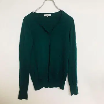 내추럴 뷰티 베이직 그린 긴팔 가디건 M 사이즈 보풀감