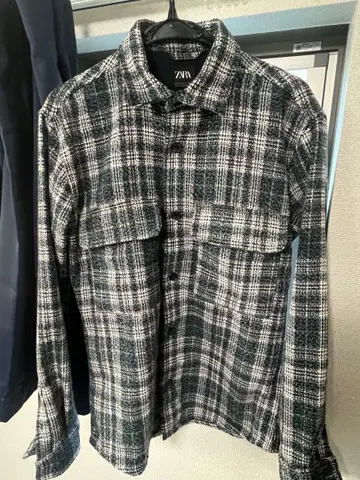 ZARA 체크 무늬 트위드 자켓