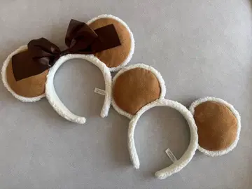 미키마우스풍 머리띠 (브라운 리본 포함)