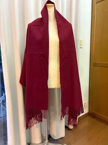 Junko Shimada 캐시미어 대형 크림슨 70 x 178 340그램