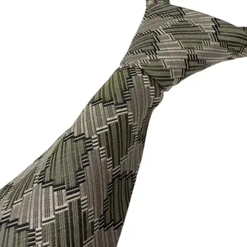 CLUB LAMER 클럽 라메르 기하학 패턴 넥타이 그린