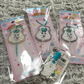 반짝반짝 란포챠무 캔디형 아크릴 키링 자전거 키링 4개