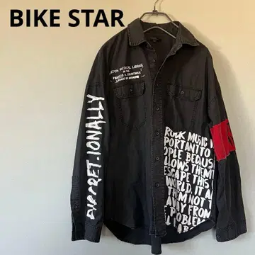 BIKE STAR 블랙 그래픽 셔츠 F 사이즈