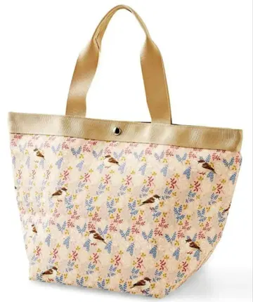 미사용 펠리시모 야생 조류와 풀꽃 토트백 [ 참새 ]