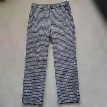 미사용 Gabardine K.T 체크 무늬 캐주얼 팬츠 13