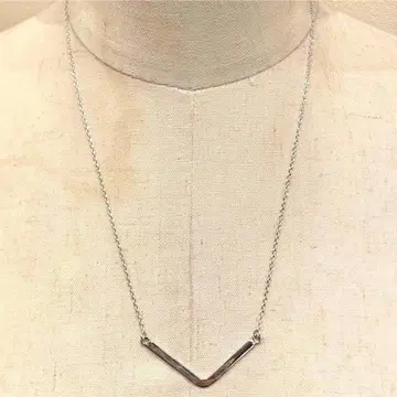 SILVER925 NARROW V PLATE NECKLACE / 실버