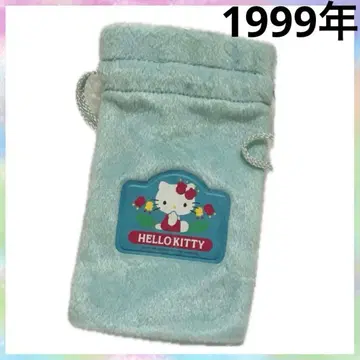 초레어 헬로키티 복조리 민트 블루 수납 봉투 헤이세이 레트로 튤립 키티