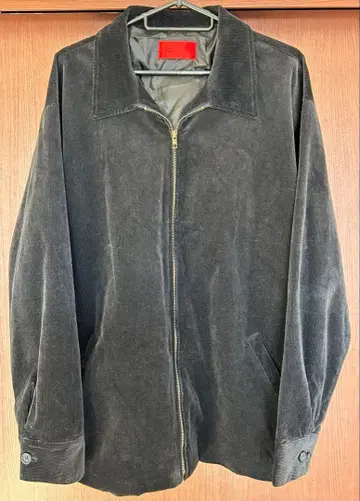 레어 코듀로이 자켓 지퍼 블랙 L