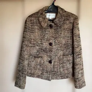 여성용 자켓 울 혼방 트위드 40 MADE IN JAPAN