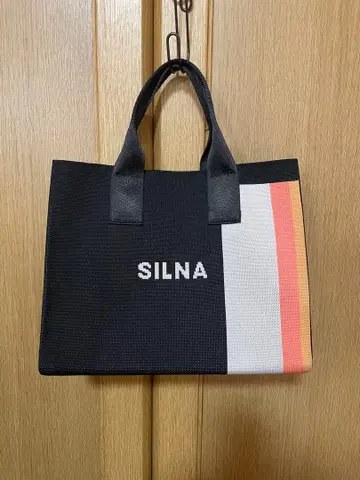 SILNA 토트백 블랙/오렌지/ 약 30cm