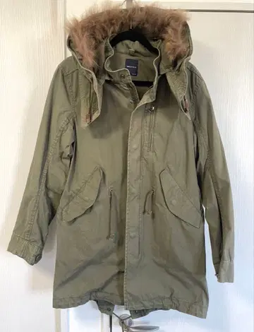 SHIPS JET BLUE 퍼 달린 모즈 코트 카키 M size