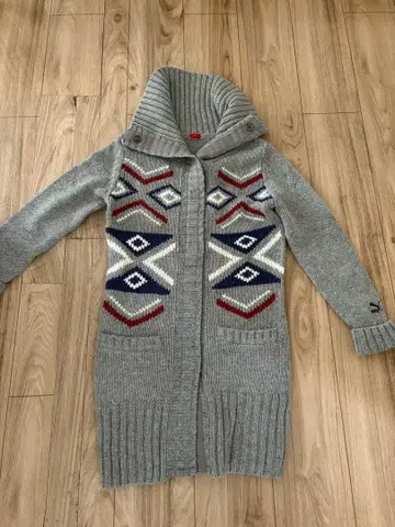 PUMA 기하학 패턴 가디건 XS