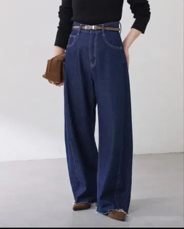 청바지 데님 데님 팬츠 Q.anos/블루쥬 데님/