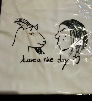 오로친유 비트박스 염소 T셔츠 화이트 미개봉 XL 사이즈