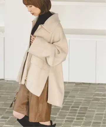 24AW 카멜 믹스 리버 지퍼 코트 1