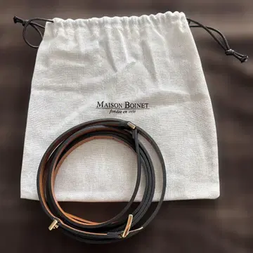 MAISON BOINET 가죽 벨트 더블 네이비