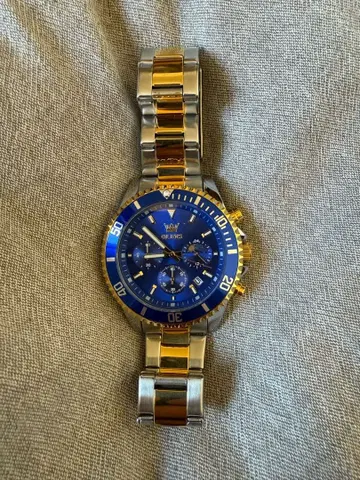 QLEVS 크로노그래프 시계 블루