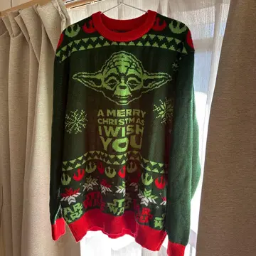 스타 워즈 요다 크리스마스 스웨터 XL