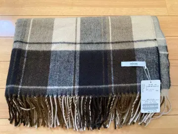 relume 체크 무늬 머플러 F 사이즈 베이지/브라운