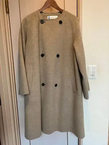 GALERIE VIE 갤러리 비 울 더블 페이스 칼라리스 트렌치 코트