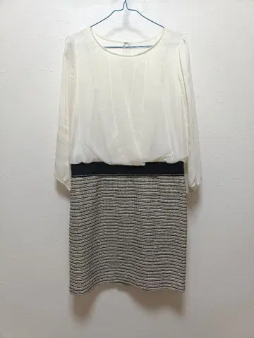 23구 도킹 원피스 트위드