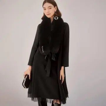 2024년 폭시 원피스 Lllian 튤 블랙 긴팔 38 사이즈