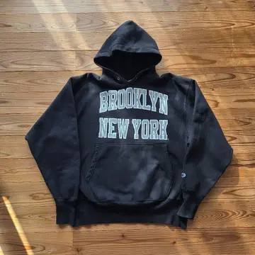 Champion 리버스 위브 후드티 L 블랙