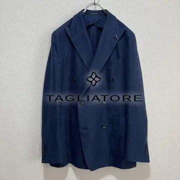 [ 새상품급 ] TAGLIATORE 더블 린넨 테일러드 자켓 네이비 48
