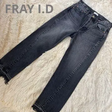 미사용품 FRAY I.D 프레이 아이디 블랙 스트레이트 데님 S