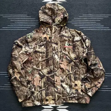 MOSSY OAK 리얼트리 카모 패턴 후드 부착 헌팅 자켓