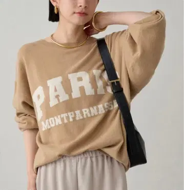 [새상품] Loungedress 라운지 드레스 2WAY 로고 니트 베이지