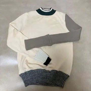 A023 UNITED TOKYO 바이컬러 플레이팅 니트