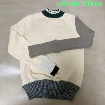 A023 UNITED TOKYO 바이컬러 플레이팅 니트