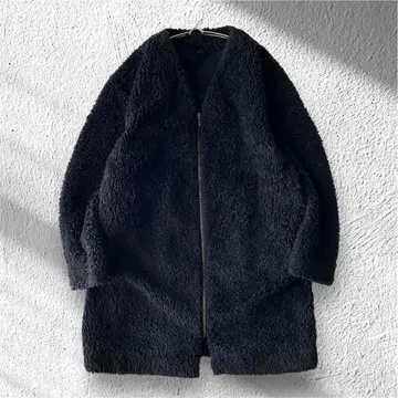 [ 유니클로 ] 보아 자켓 풀 집업 V넥 포켓 유 긴팔 M