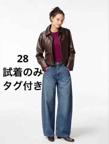 UNIQLO 배기 커브 진 67 BLUE 28 표준 길이