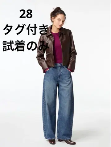 UNIQLO 배기 커브 진 67 BLUE 28 표준 길이