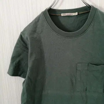Nudie Jeans co 반팔 포켓 그린 티셔츠