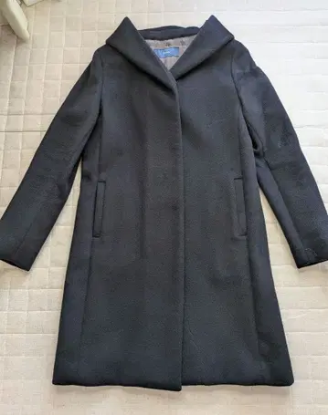 SHIPS 후드 부착 네이비 롱 코트