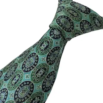 BRAVE 브레이브 기하학 패턴 넥타이 녹색 그린