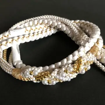 후리소데용 허리띠 순수 실크 화려한 펄 장식 포함 47WH 새상품