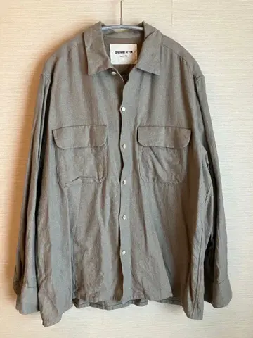 SEVEN BY SEVEN 그레이 오픈 카라 unstained