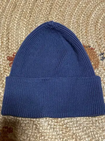 마리호자 marihoja 린넨 혼방 코튼 니트 모자 다크 블루