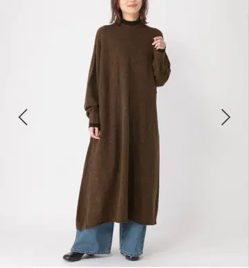 이번 시즌 니트 롱 원피스 스튜디오 클립 브라운